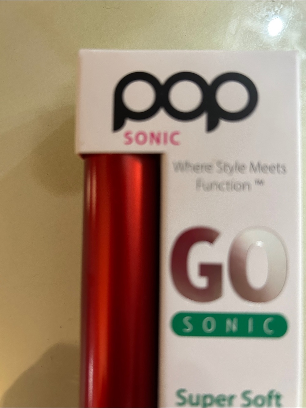 pop Sonic GO Metallic Red Travel Toothbrush - Picture 2 of 9